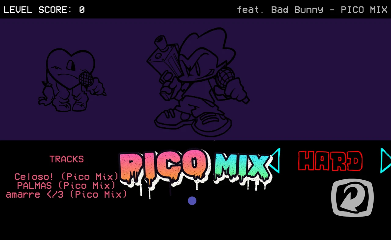 PICO MIX Story Mode week with Pico, the red heart opponent and three Pico Mix song titles