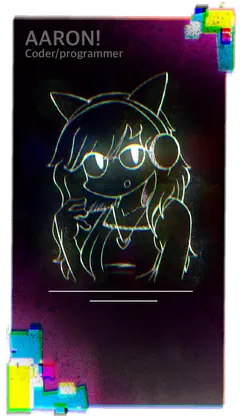 Aaron! in-game credits card: Coder / programmer