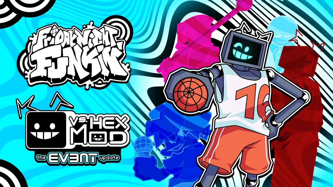 Official VS Hex V3 Event Update artwork showing Hex and colored character silhouettes