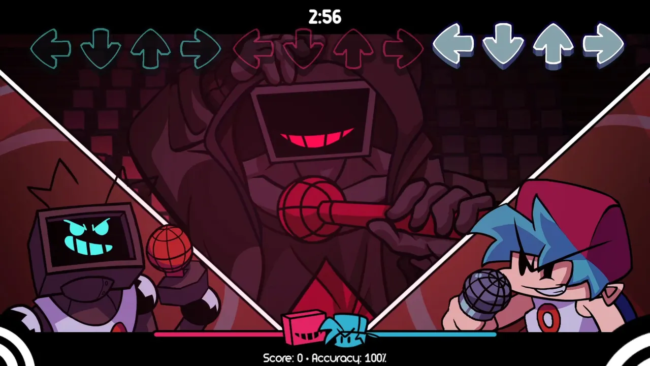 Slasher gameplay scene from VS Hex V3 with arrow note targets